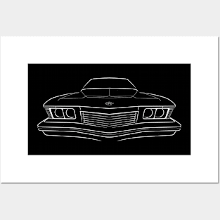 front/back 1973 Buick Riviera - stencil, white Posters and Art